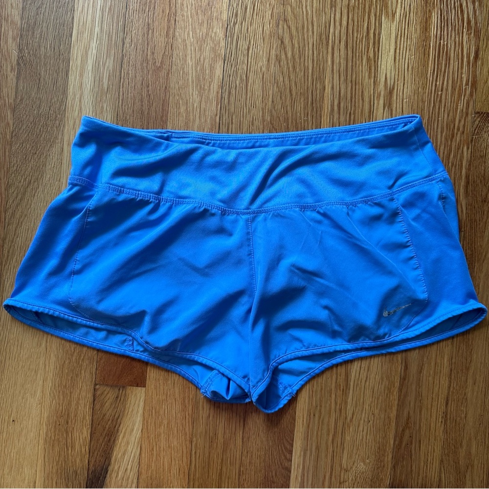 Nike Women’s Dri-FIT Running Shorts – Blue – Size Medium – 3” Inseam – Lined